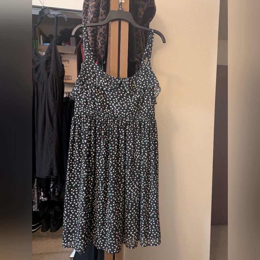Torrid Black and White & Green Hearts Dress